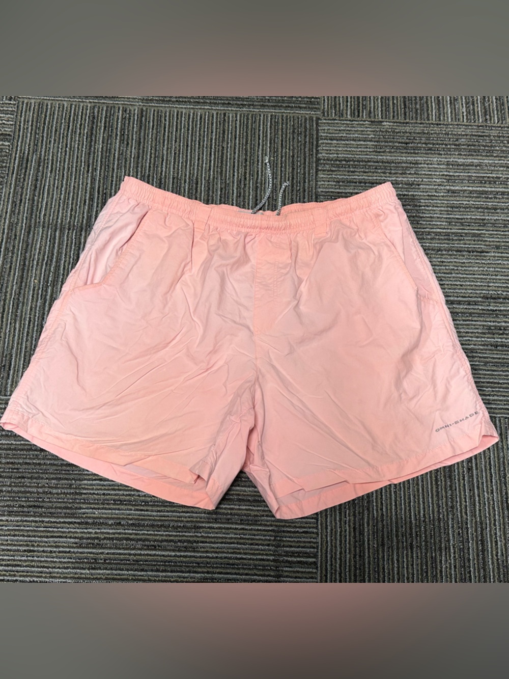Men’s XL Columbia swim trunks, peach colored